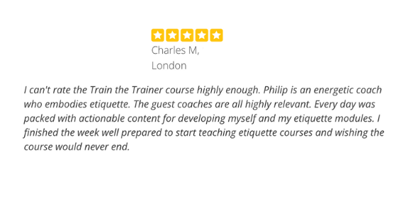 Train The Trainer - CourseCheck Review 5 stars review from alumni